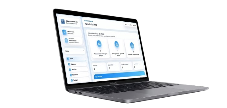Sistema Meucondutor aberto em notebook